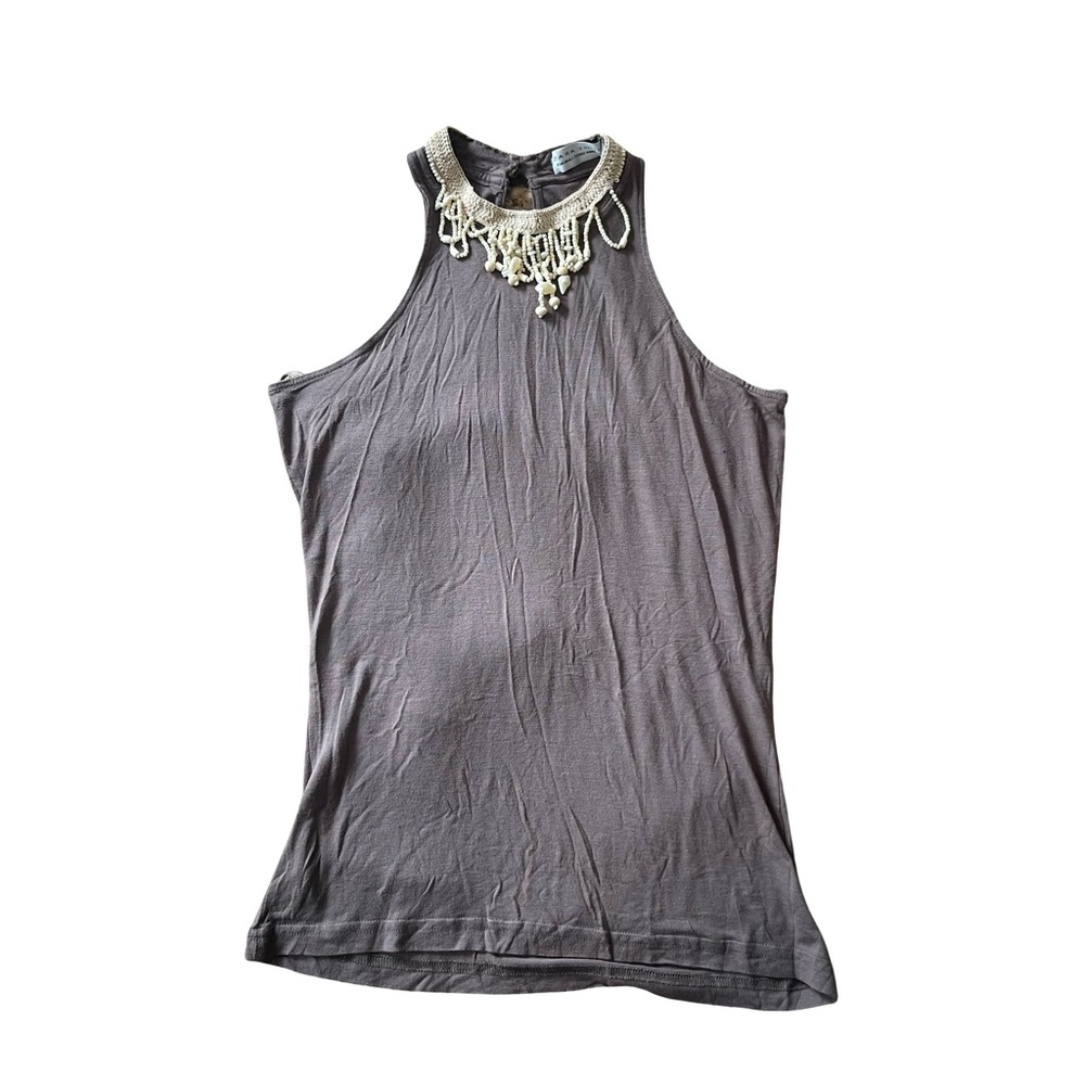 Zara Collection Vintage Seashell Beaded Tank Top